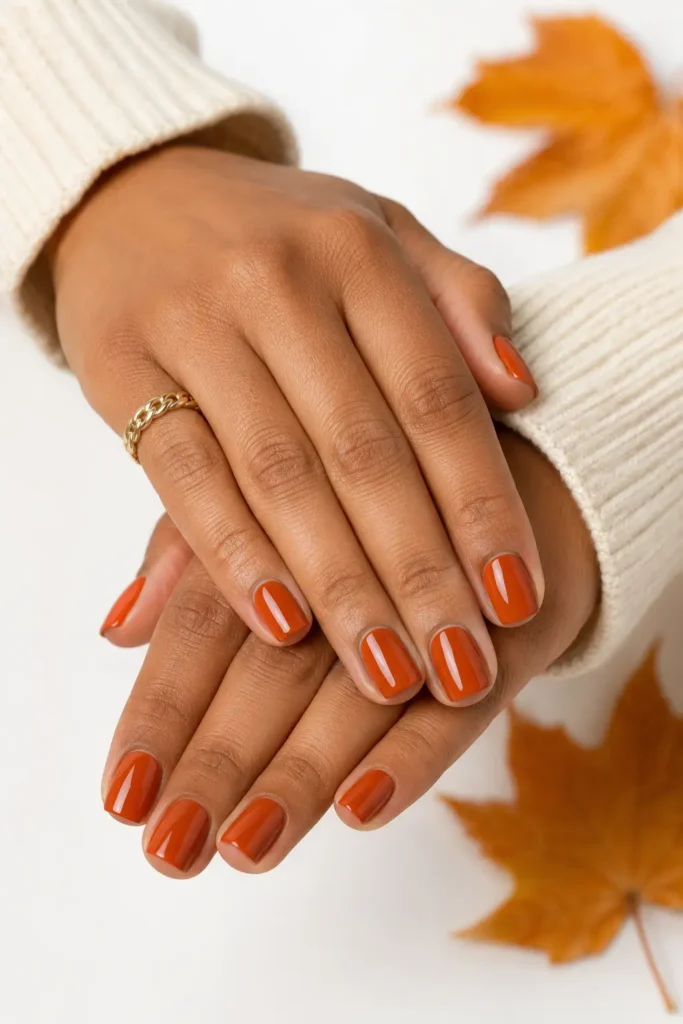 Fall Nail Color Ideas 3 1. Burnt Orange