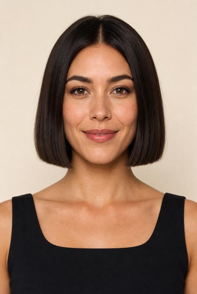 Chin Length Hairstyles for Thin, Fine Hair 3 1. Classic Blunt Chin Length Bob