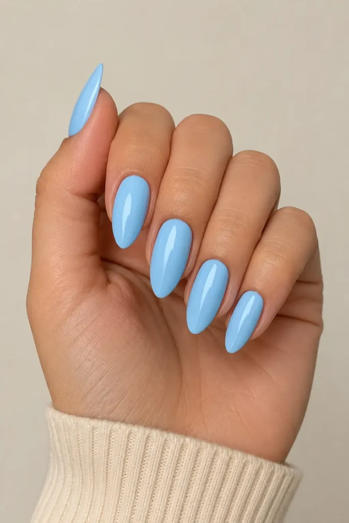 Light Blue Nail Ideas 3 1. Classic Light Blue Almond Nails