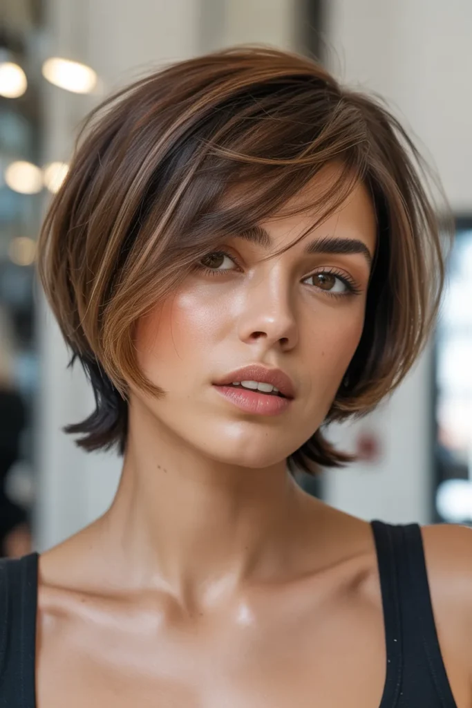 Short Haircuts for Women 2 1. Textured Pixie Bob — Layered with Side Swept Bang