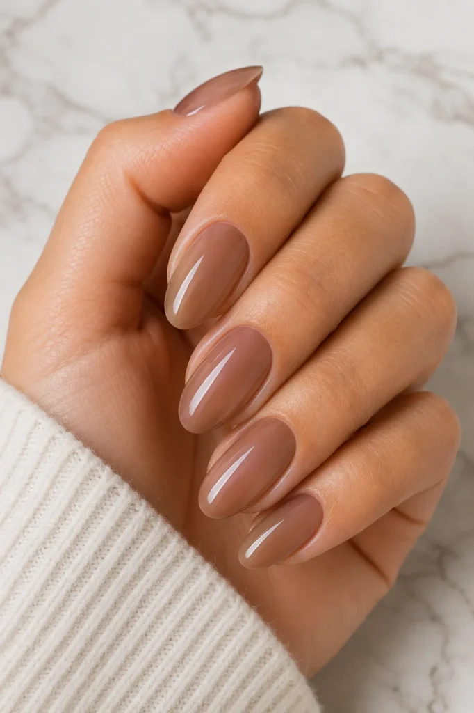 Fall Nails 11 10 — Milky Brown Nails