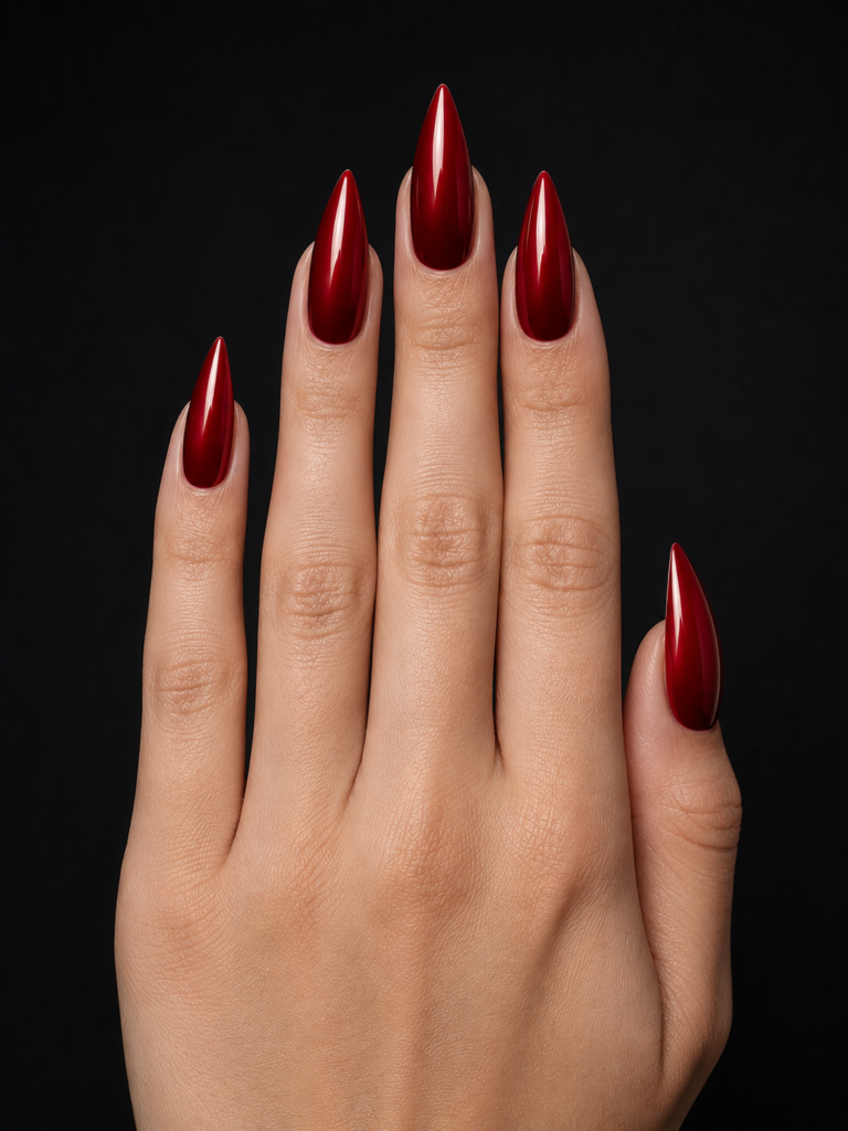 Red Cherry Nail Ideas 12 10. Cherry Stiletto Nails