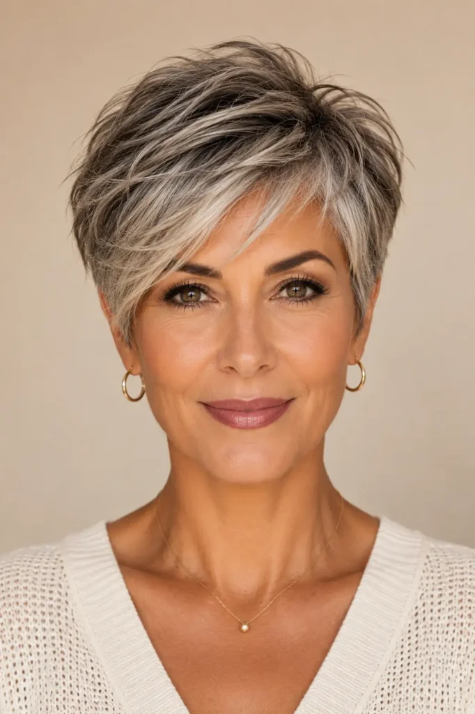 10. Layered Pixie With Fringe