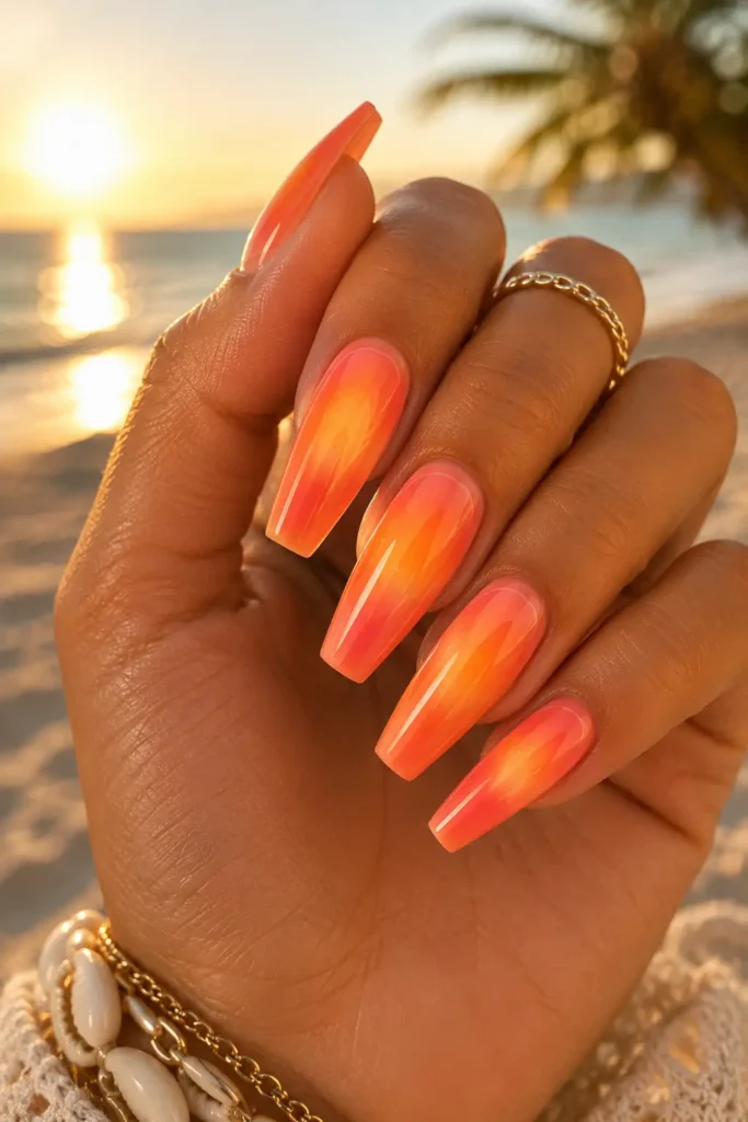 Aura Nails 12 10. Summer Sunset Aura Nails