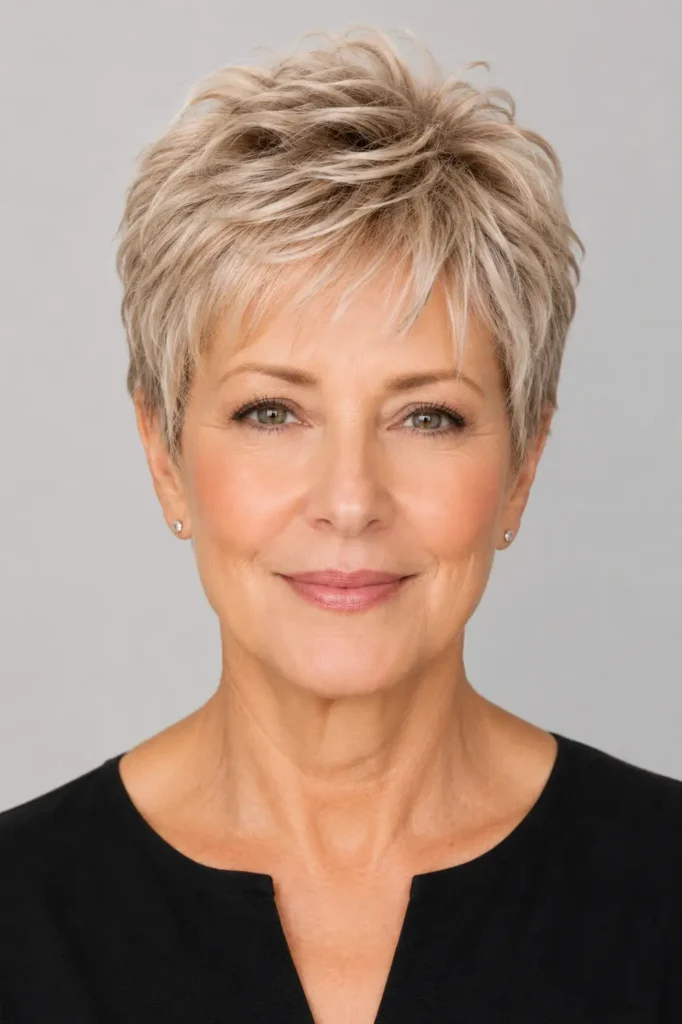 Short Pixie Haircuts for Older Women 13 11. Feathered Pixie for Fine Thin Hair