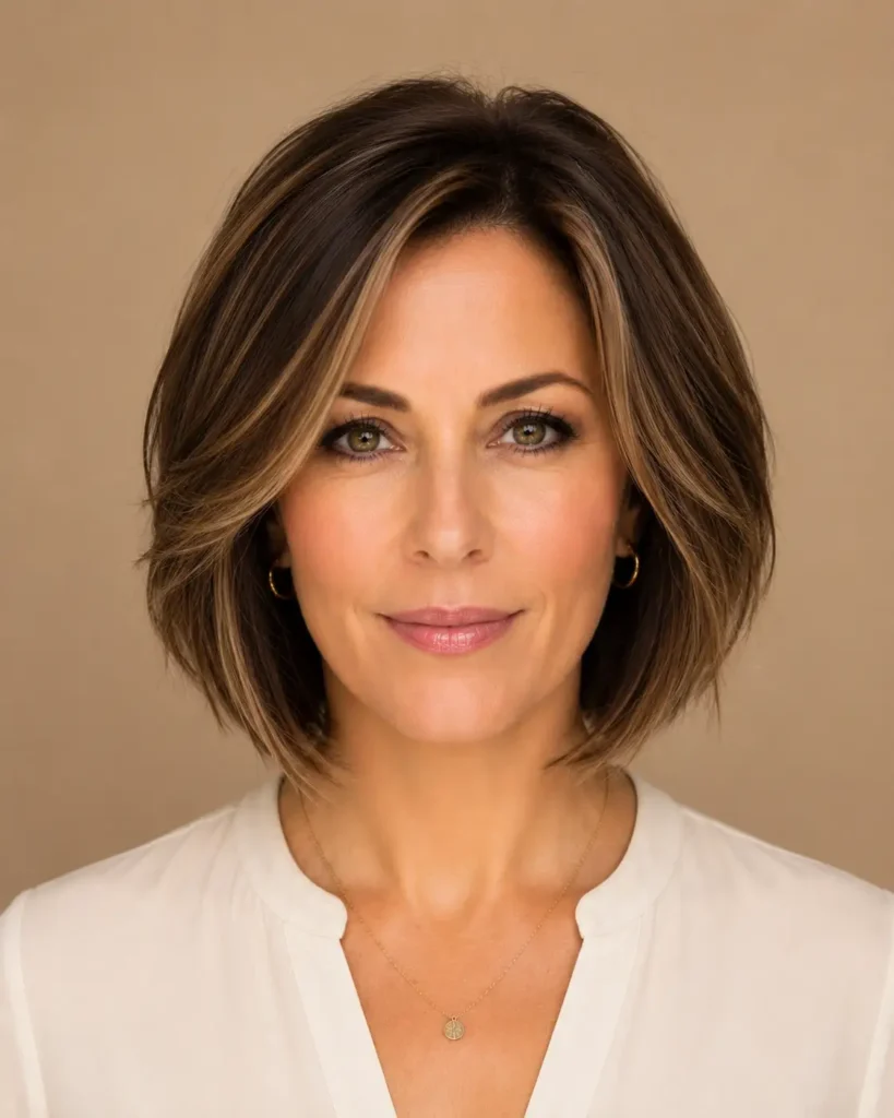 11. Layered Bob With Highlights for Dimension