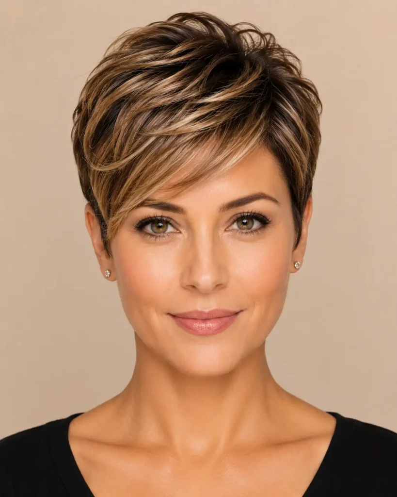 Short Pixie Cut Ideas 14 12. Balayage Highlighted Pixie