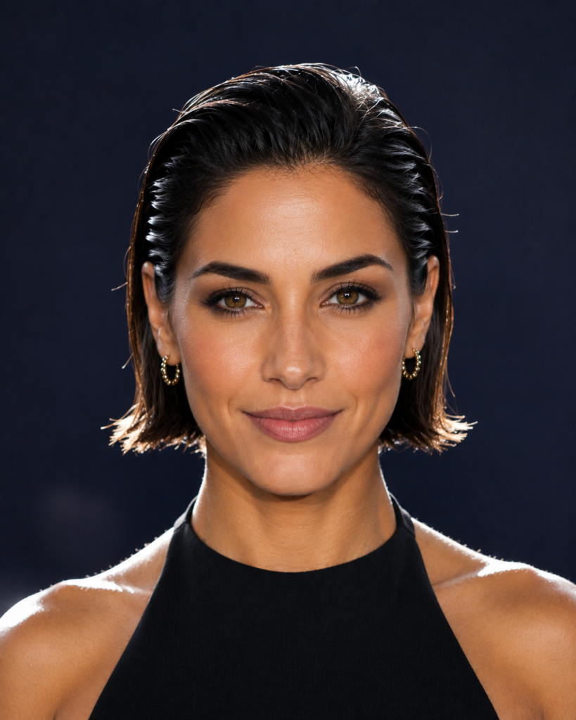 Chin Length Hairstyles for Thin, Fine Hair 14 12. Slicked Back Chin Bob