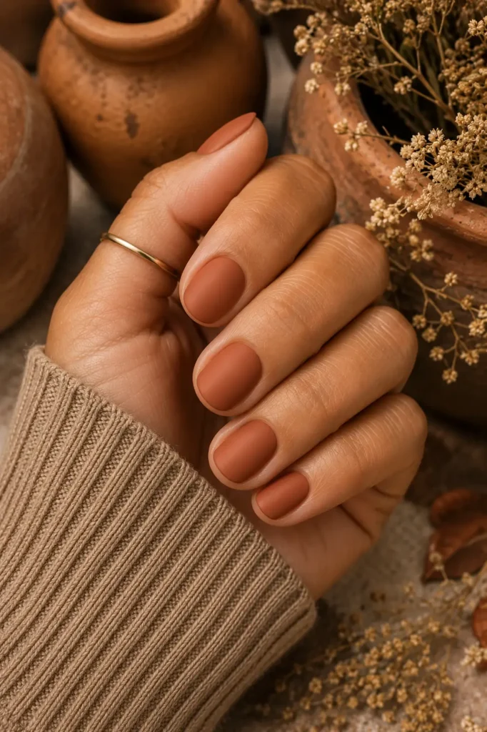 Fall Nail Color Ideas 14 12. Terracotta