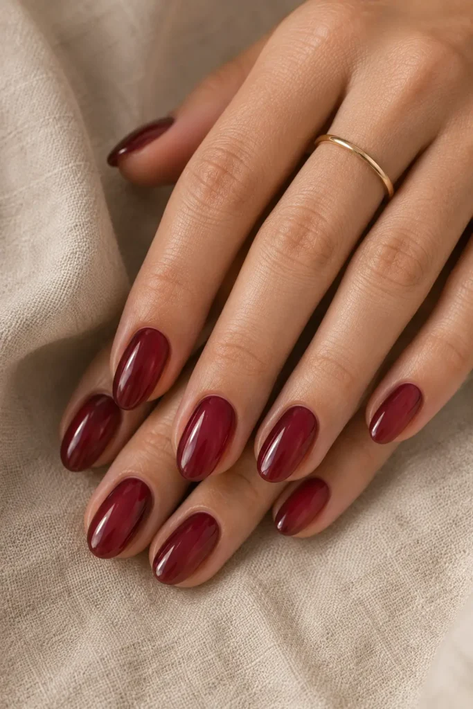 Burgundy Nails 14 13 — Sheer Burgundy Soap Nails