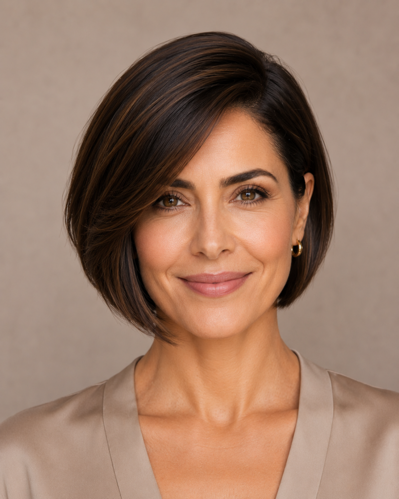 Chin Length Hairstyles for Thin, Fine Hair 15 13. Bob with a Deep Side Part