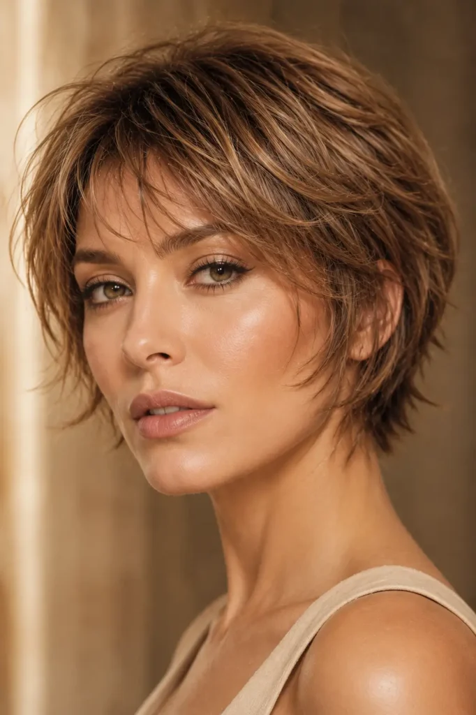 13. Wispy Micro Layers on Short Hair