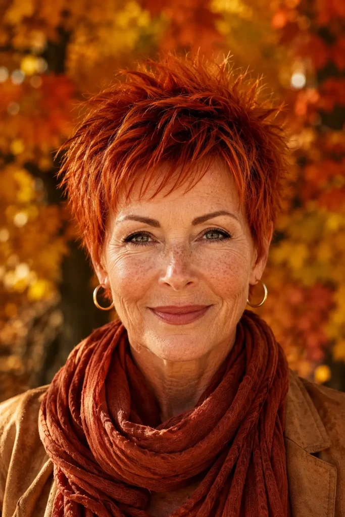 14. Copper Red Spiky Choppy Pixie