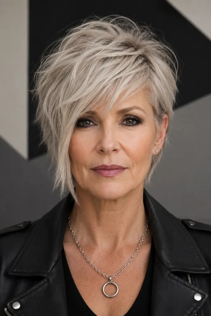 Shaggy Hairstyles for Older Women 16 14. The Asymmetrical Shag