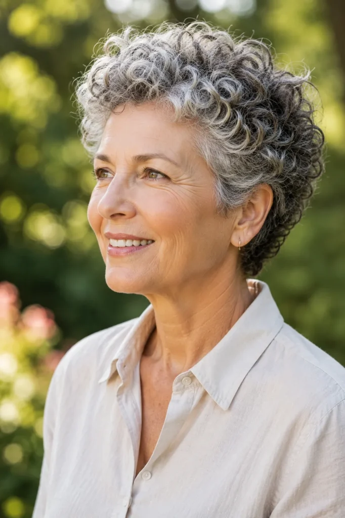 Short Haircuts for Women Over 60 16 15 — Curly Cropped Cut