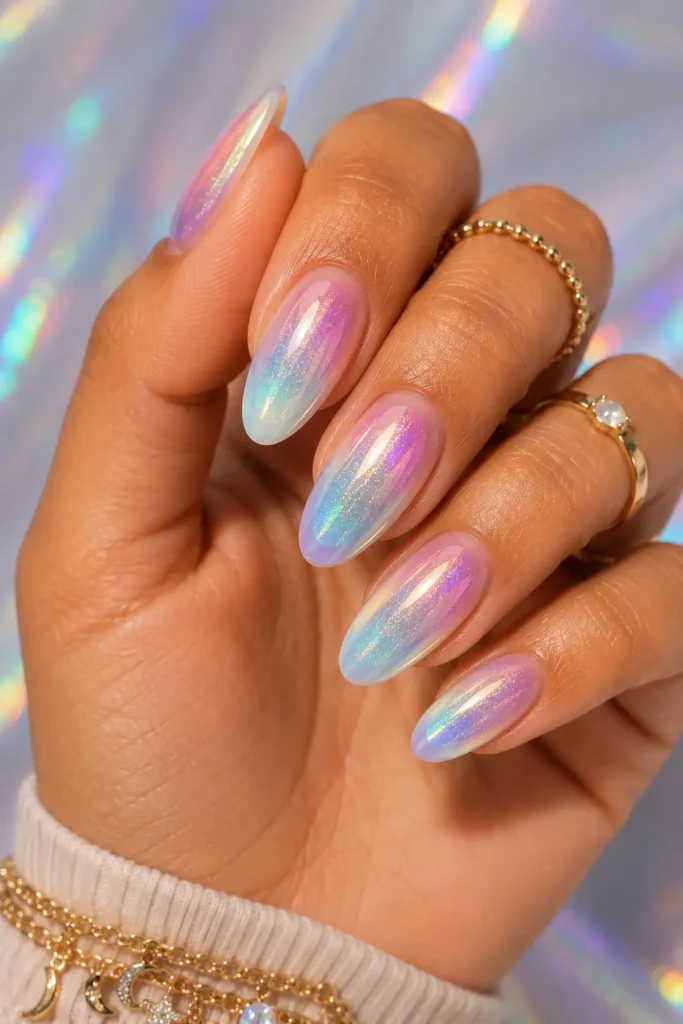 Aura Nails 17 15. Holographic Aura Nails