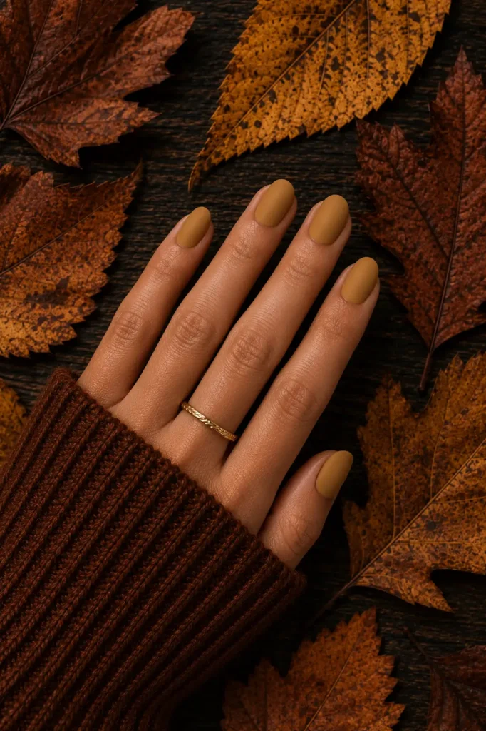 Fall Nail Color Ideas 17 15. Muted Mustard