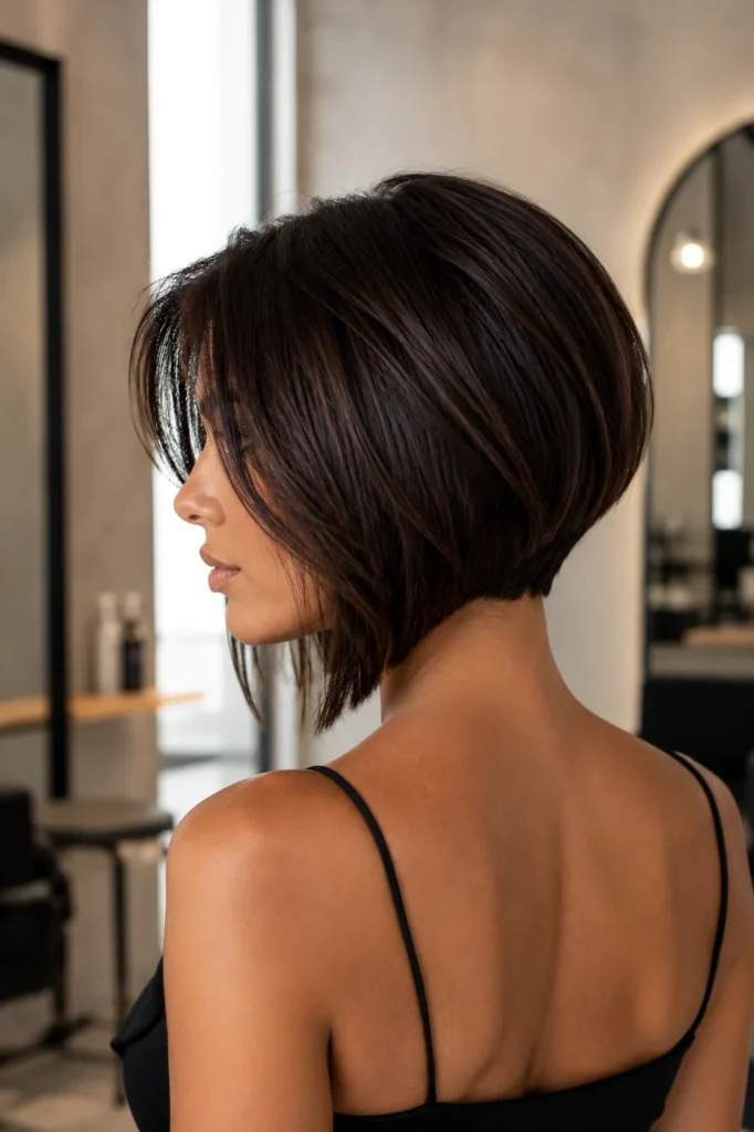 Medium Length Haircuts for Thick Hair 16 15.Graduated Bob for Thick Hair