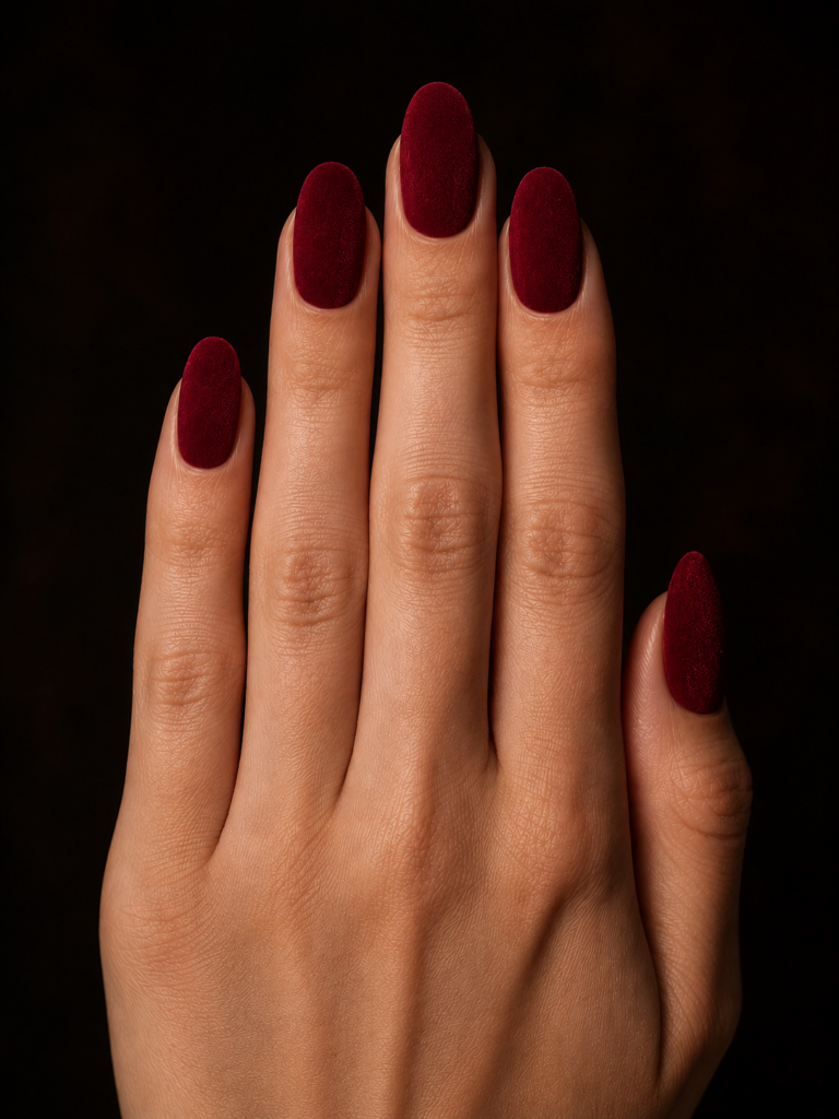 Red Cherry Nail Ideas 18 16. Cherry Velvet Matte Nails