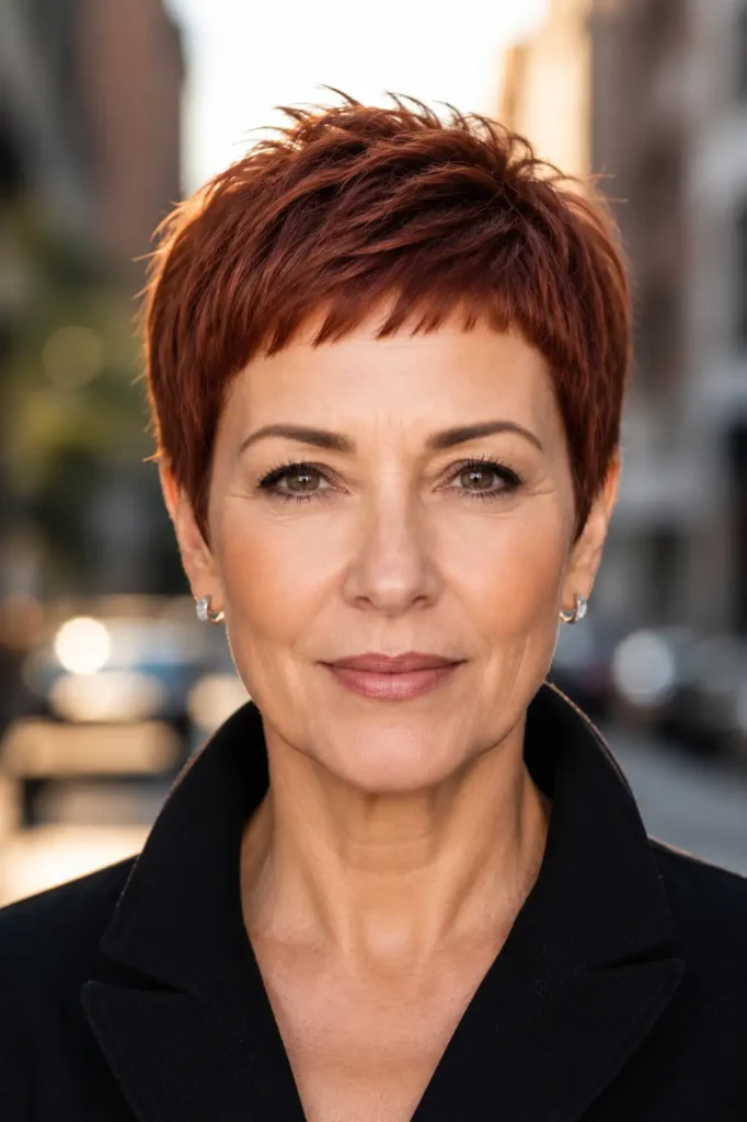Short Pixie Haircuts for Older Women 18 16. Micro Fringe Pixie