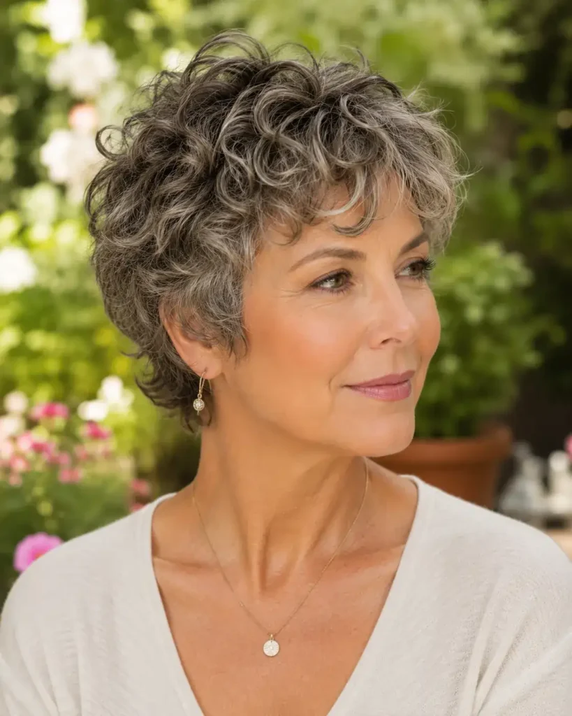 Short Haircuts for Women Over 50 17 16. Soft Curly Pixie for Natural Texture