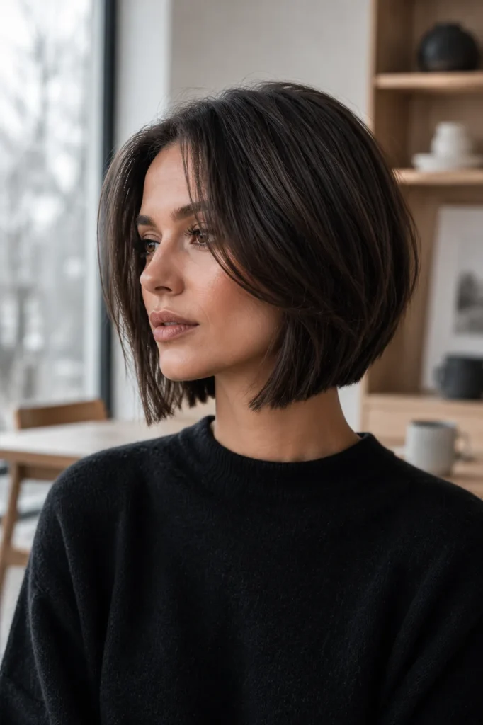 Medium Length Haircuts for Thick Hair 17 16.Medium Short Haircut for Thick Hair Above Shoulder