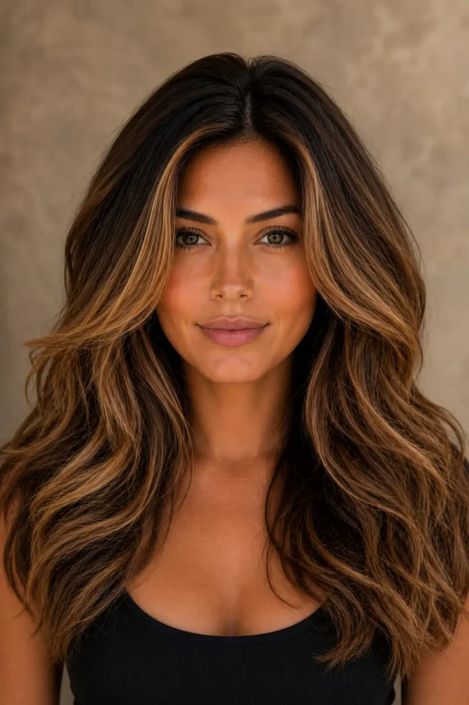 17. Caramel Balayage for Thick Coarse Hair