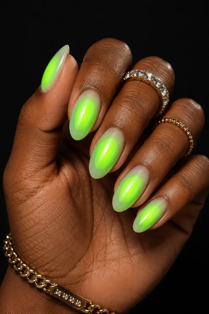 Aura Nails 19 17. Neon Aura Nails