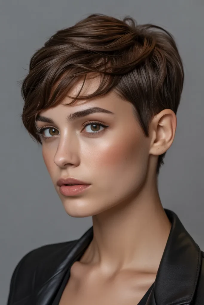 Short Haircuts for Women 18 17. Pixie Frances Style — Long Top Short Sides