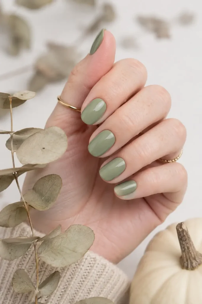 Fall Nail Color Ideas 19 17. Sage Green