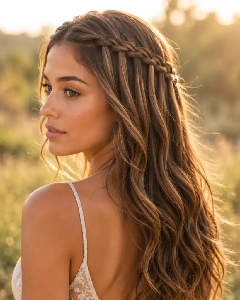 Hairstyles for Big Foreheads 19 18 — Waterfall Braid