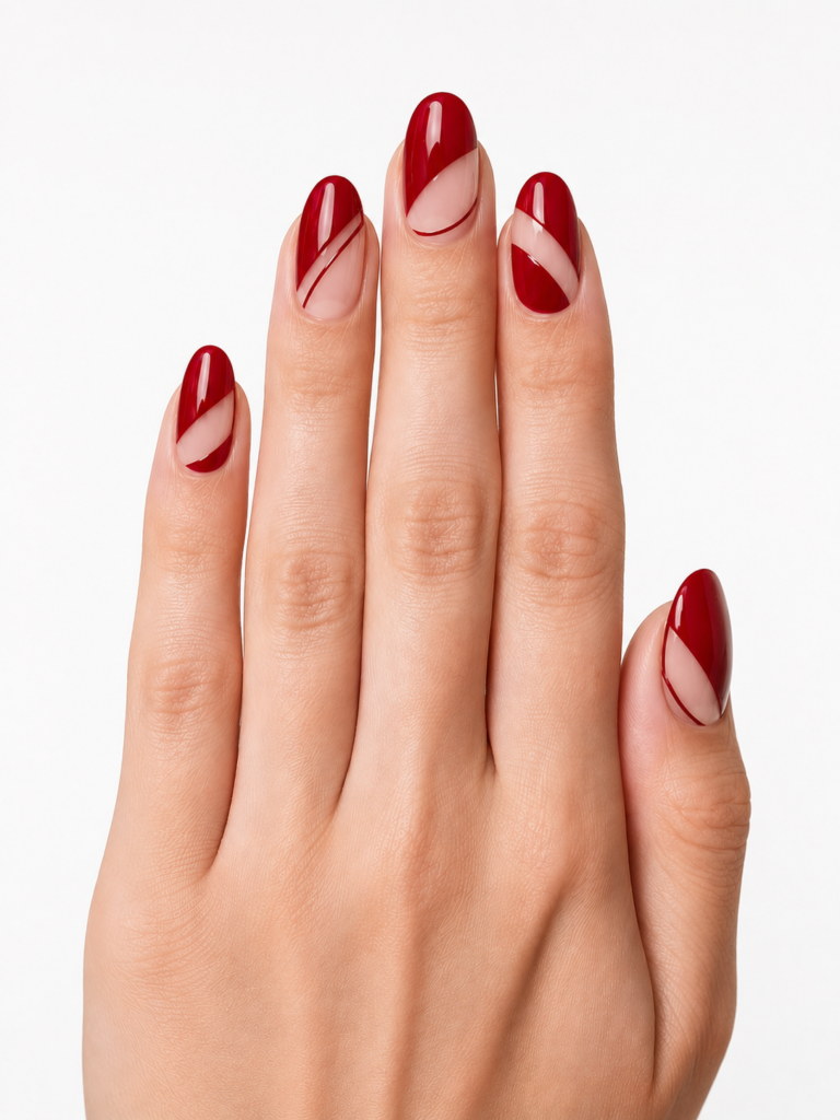 Red Cherry Nail Ideas 20 18. Cherry Negative Space Nails