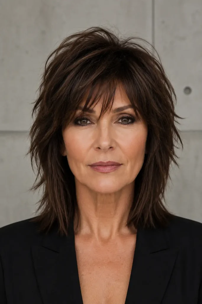 Shaggy Hairstyles for Older Women 20 18. The Blunt Edge Modern Shag