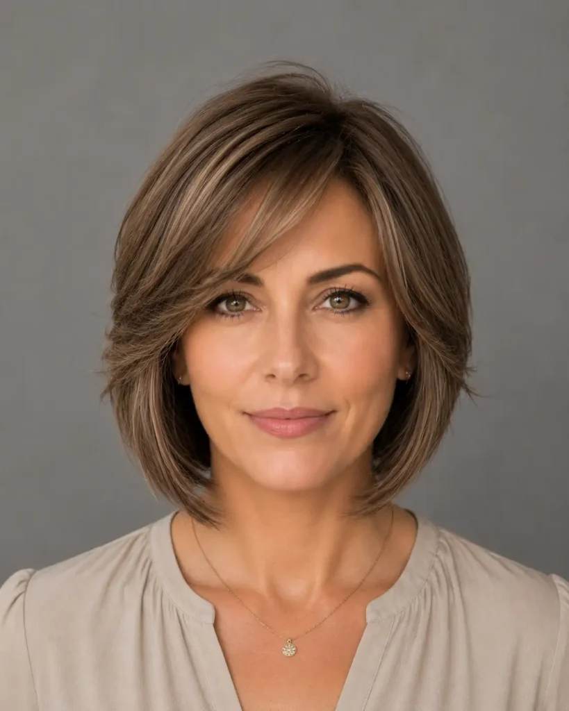 18. The Feathered Layered Bob