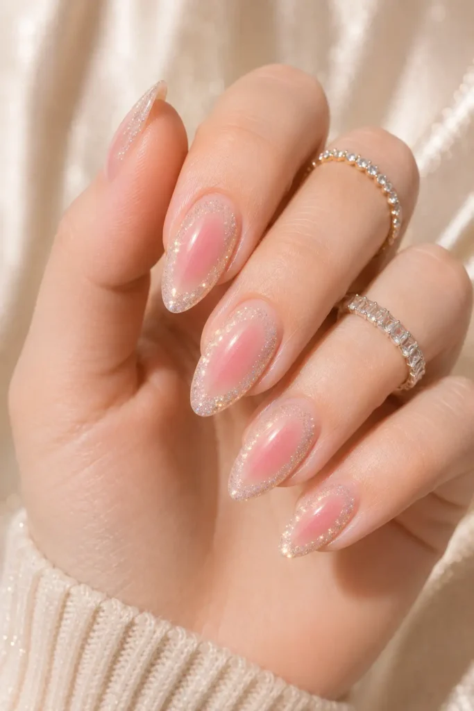 Aura Nails 21 19. Glitter Edge Aura Nails