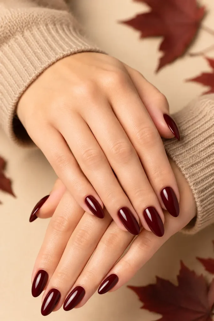 Fall Nail Color Ideas 4 2. Deep Burgundy