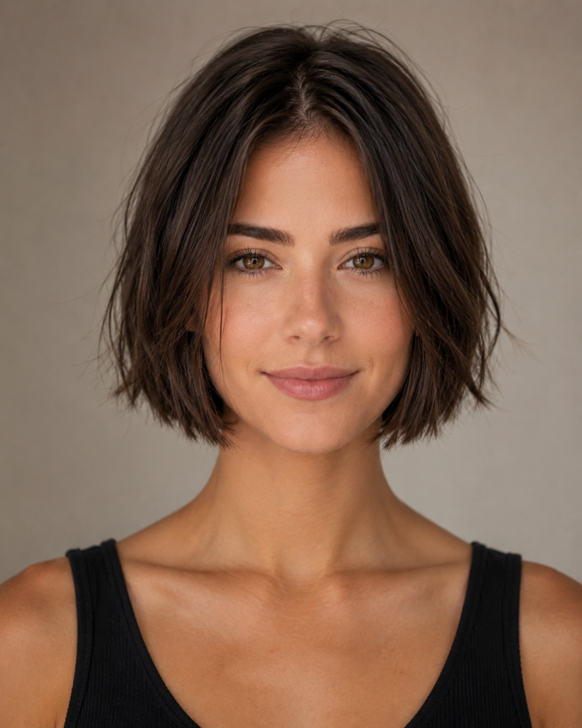 Chin Length Hairstyles for Thin, Fine Hair 4 2. Textured Choppy Bob