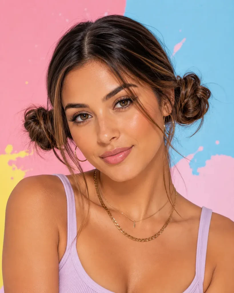 Hairstyles for Big Foreheads 21 20 — Small Side Set Space Buns