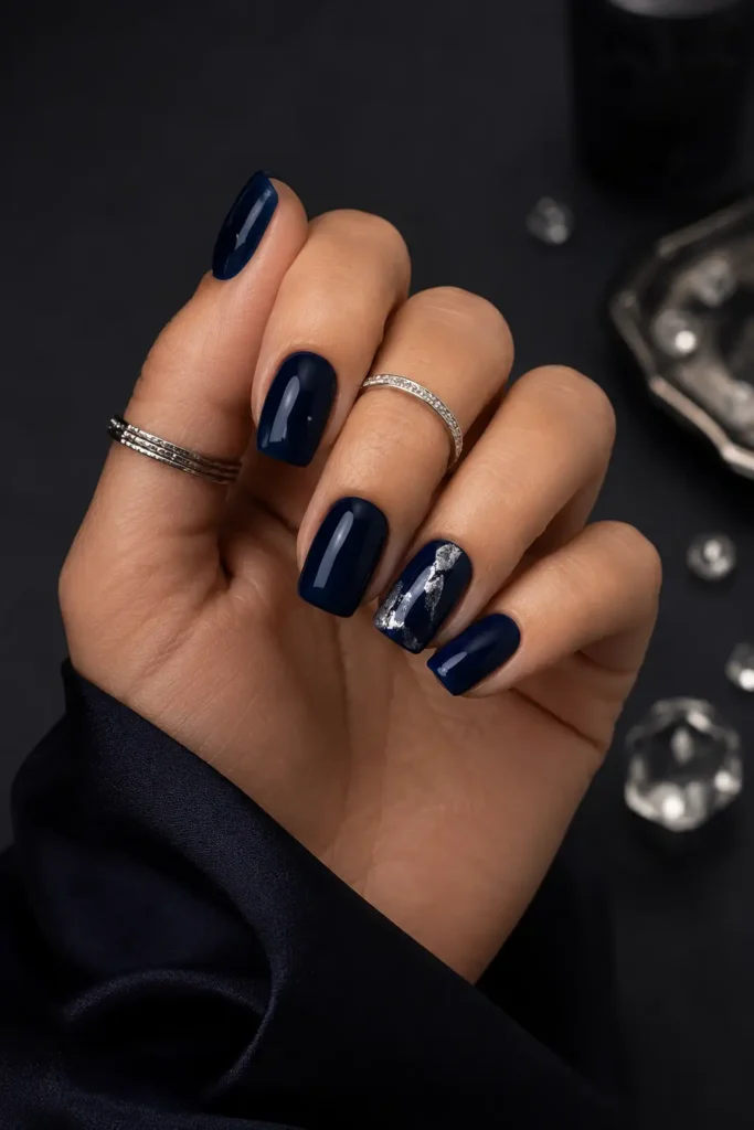Fall Nail Color Ideas 22 20. Dark Navy