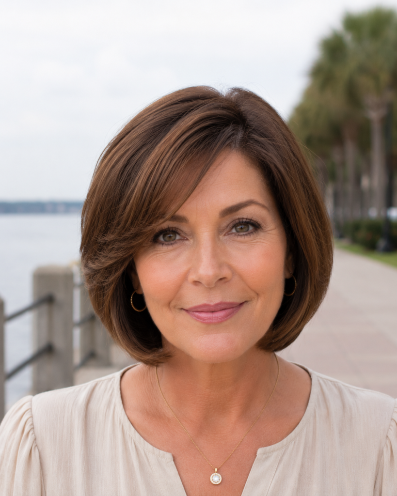 20. Rounded Layered Bob for Square Face Shapes