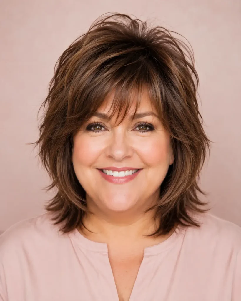 Shaggy Hairstyles for Older Women 22 20. The Round Face Volume Shag