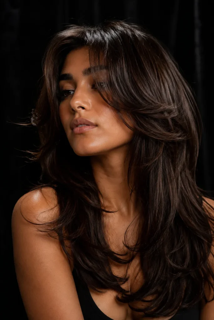 Medium Length Haircuts for Thick Hair 21 20.Butterfly Cut at Medium Length