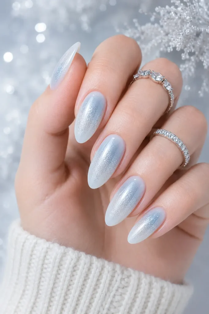 Aura Nails 23 21. Icy Winter Aura Nails