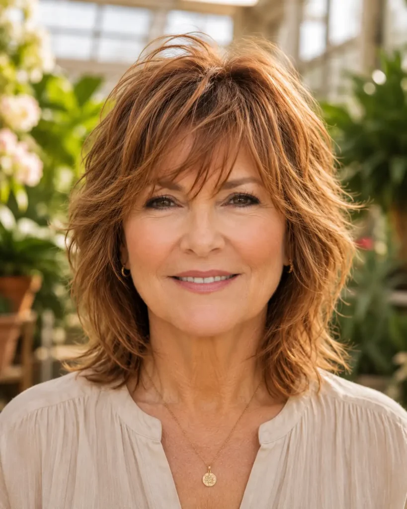 Shaggy Hairstyles for Older Women 23 21. The Square Face Soft Shag