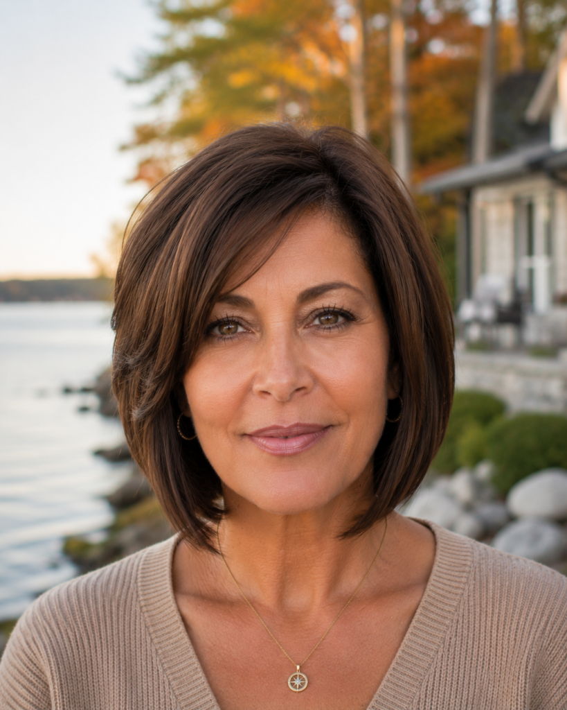 21. Vertical Layered Bob for Long or Oval Faces