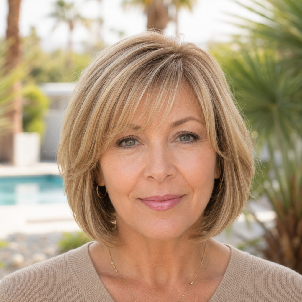 22. Feathered Fringe Layered Bob