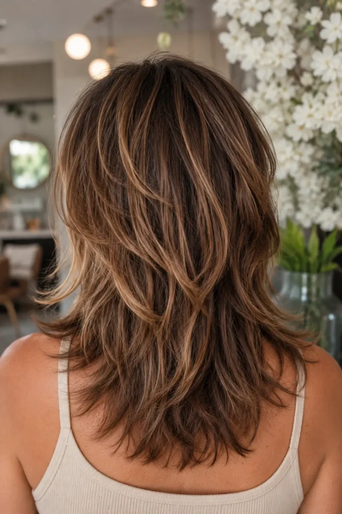Shag Hairstyles for Medium Length Thin Fine Hair 23 22. Spring Fresh Layered Shag