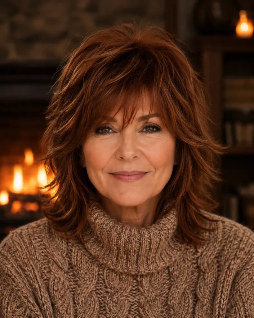 Shaggy Hairstyles for Older Women 24 22. The Cozy Winter Shag