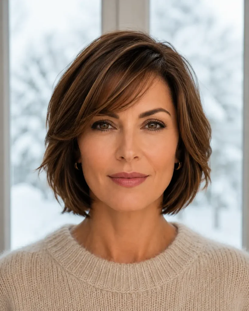 23. Layered Bob With Side Bangs
