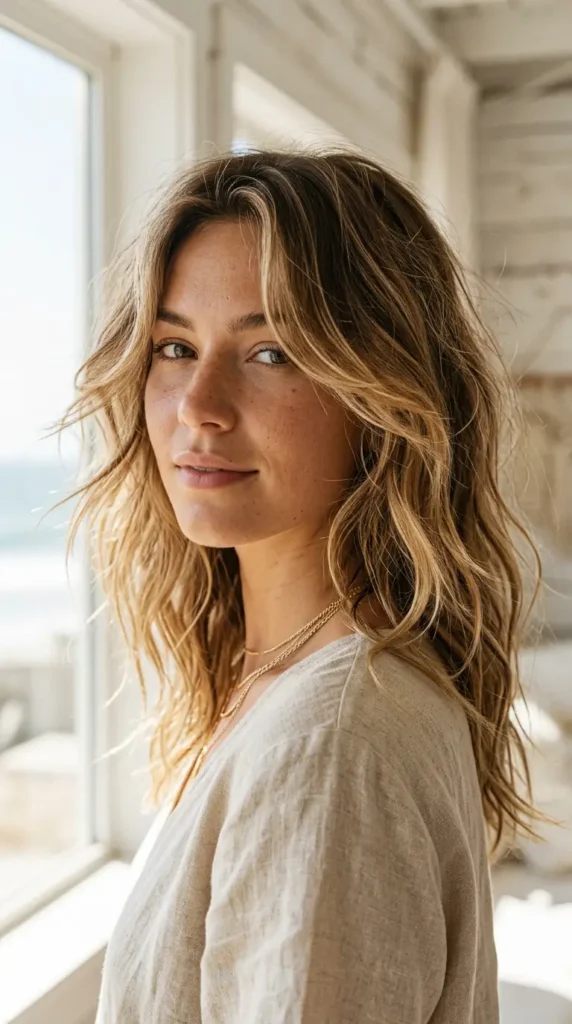 Shag Hairstyles for Medium Length Thin Fine Hair 24 23. Summer Sun Kissed Breezy Shag